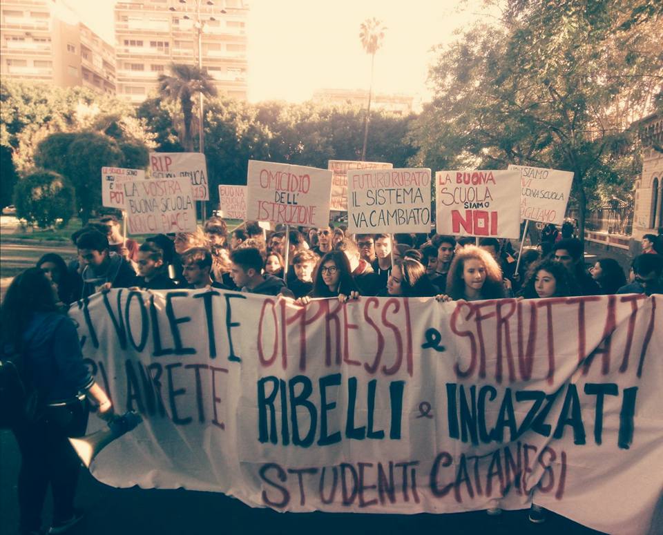 Protesta studenti Catania
