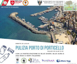Pulizia porto di Porticello Palermo