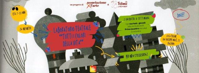 Al via a Palermo il laboratorio teatrale “Tutti i Colori della Vita”, per ragazzi dai 7 agli 11 anni